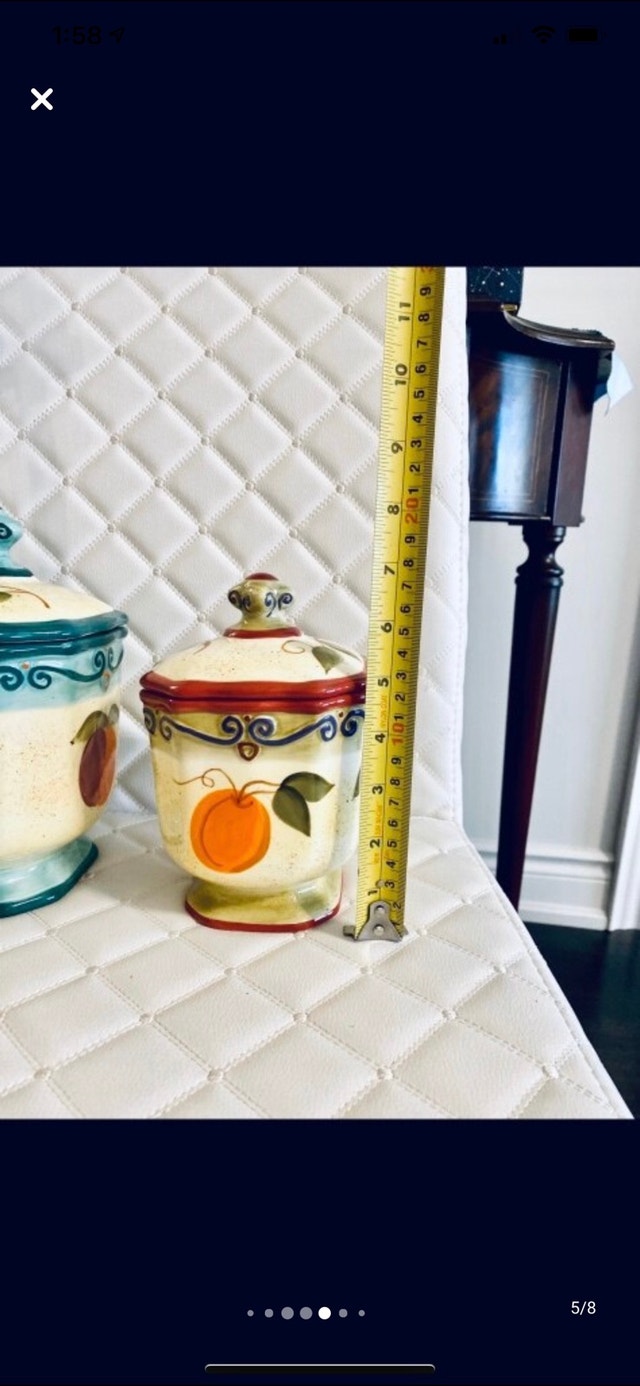 Set of 4 Medici hand painted Ceramic Canisters - photo 5