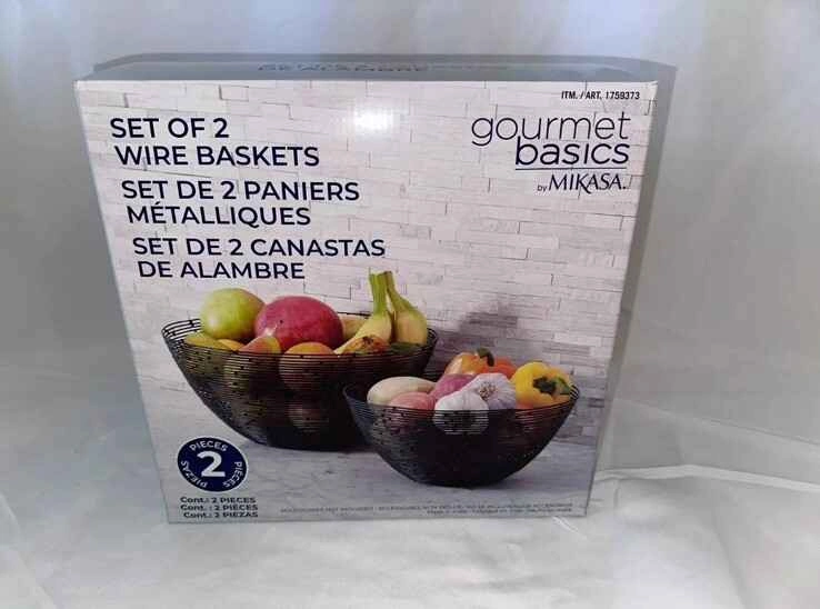 Gourmet Basics By Mikasa Set Of 2 Wire Baskets