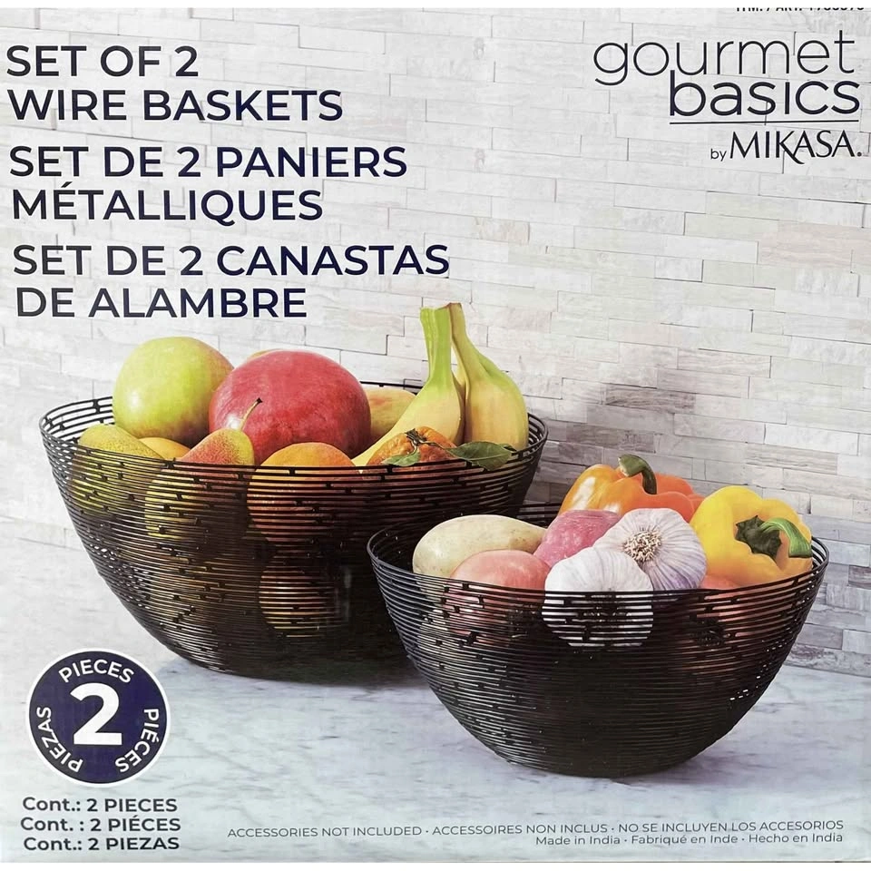 Gourmet Basics By Mikasa Set Of 2 Wire Baskets - photo 3