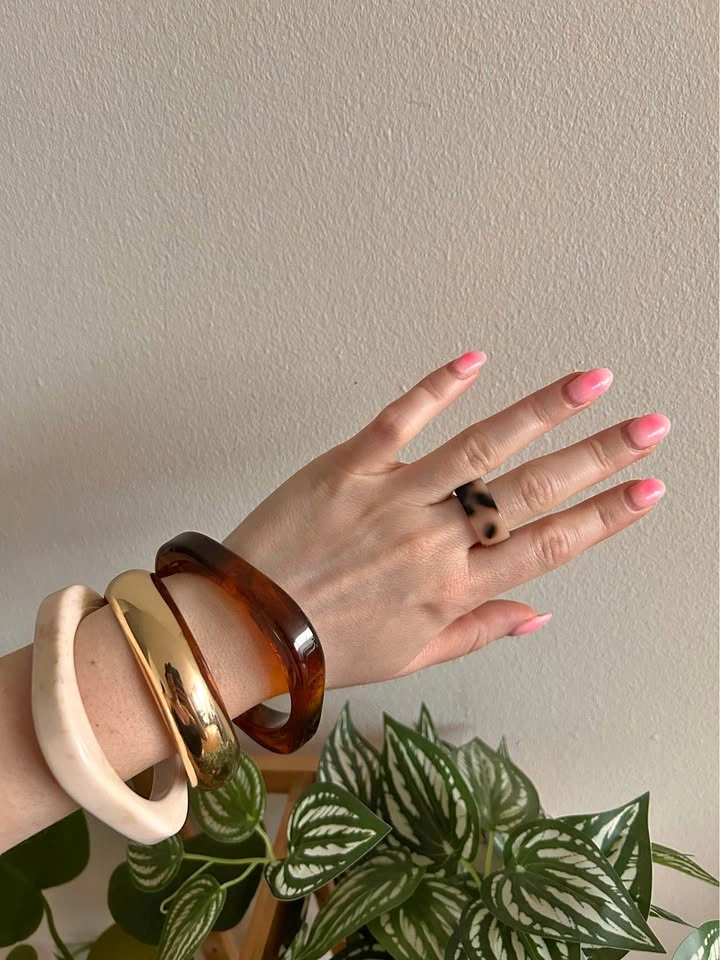 Bangle set 3 bracelets + one ring