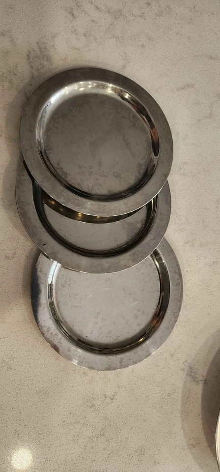 Stainless Steel Food Cover Plates / Small Serving Plates – Set o - photo 2