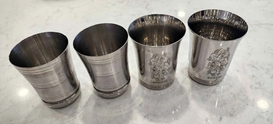 Stainless Steel Drinking Glasses / Tumblers – Set of 4