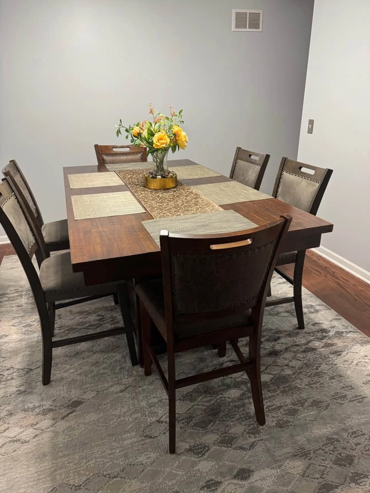 Counter height Dining table set with storage & 6 chairs - photo 2