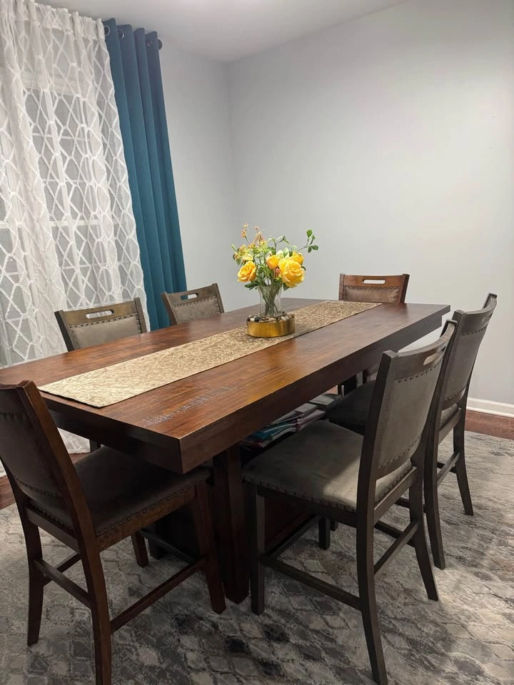 Counter height Dining table set with storage & 6 chairs - photo 3