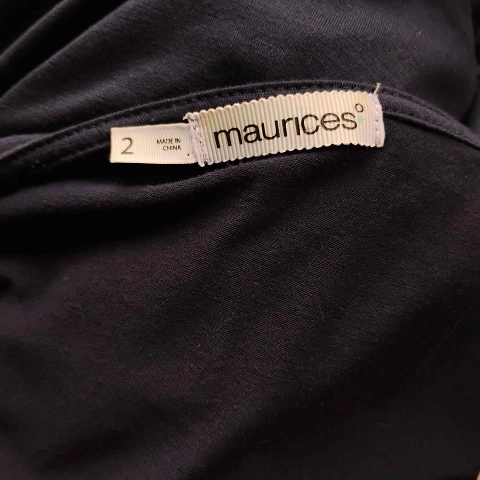 Ladies Maurice's Navy Blue Lace Lined Overlay Stretchy Top - photo 3