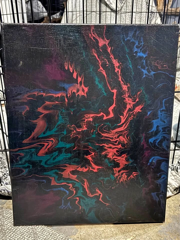 Abstract drip art painting