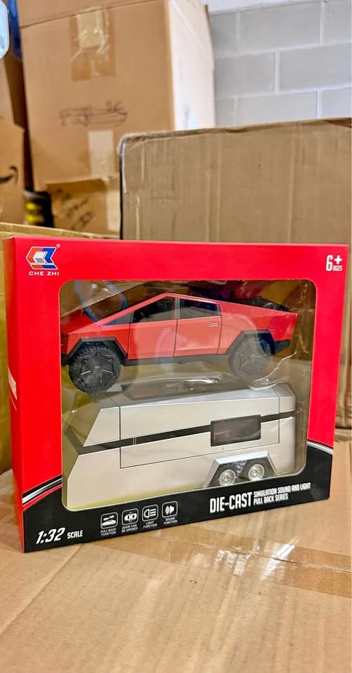 Tesla Cybertruck + RV Trailer 1:32 Scale Bulk Lot