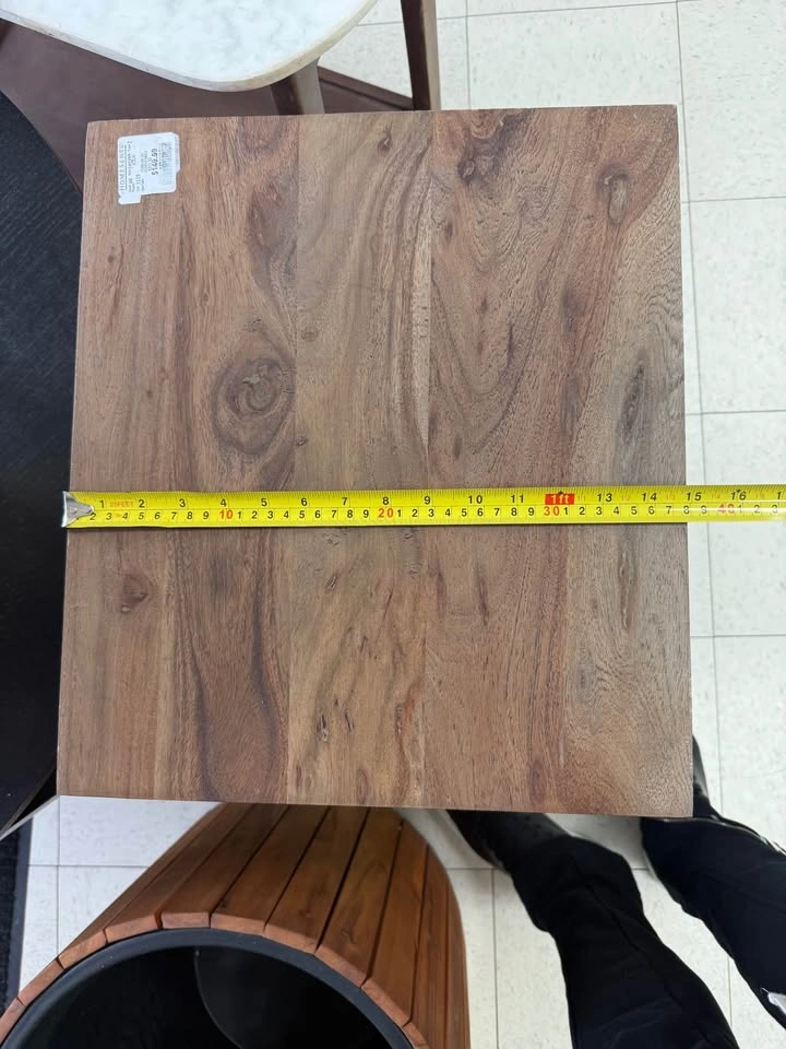 Modern wooden side table with drawer - photo 5