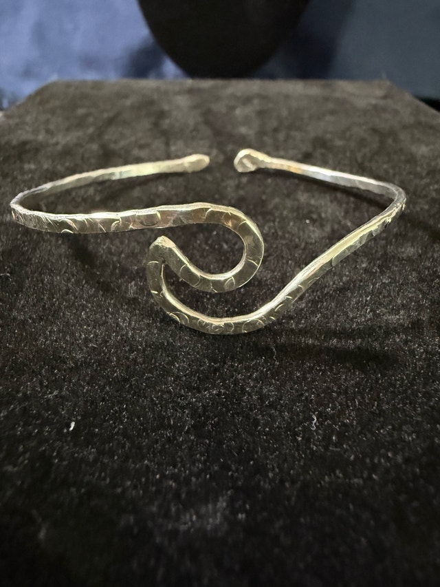 925 Hand Hammered Cuff Bracelet