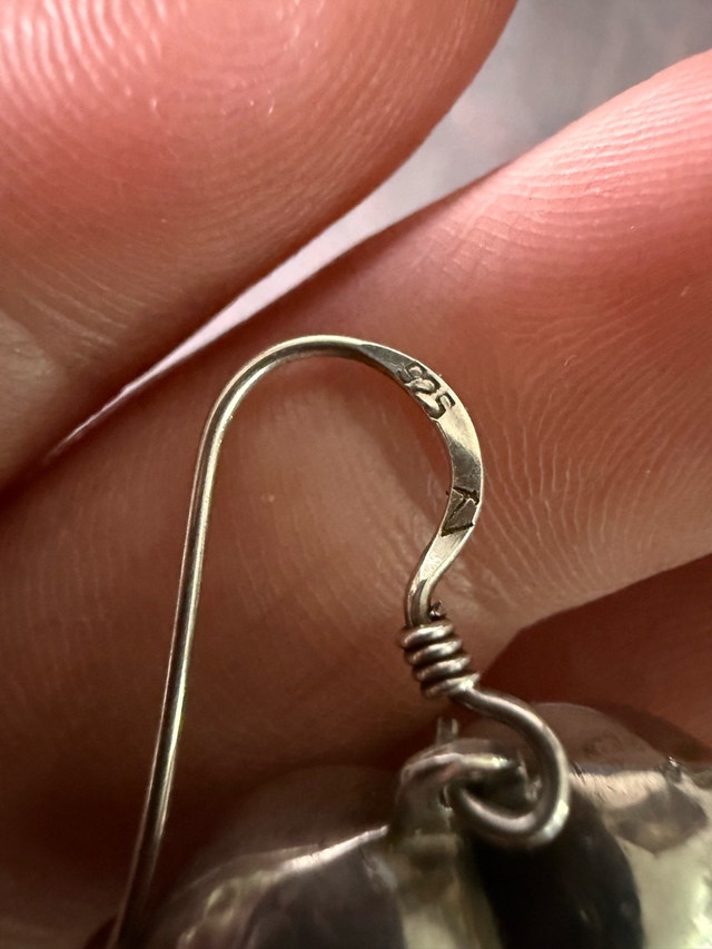 Puffed Heart Sterling Silver Dangle Earrings - photo 5