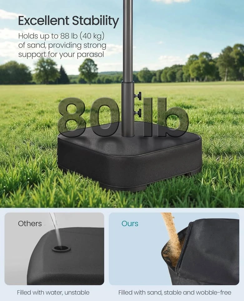 Heavy-Duty Square Patio Umbrella Base - Sand Fillable 88 lb - photo 3