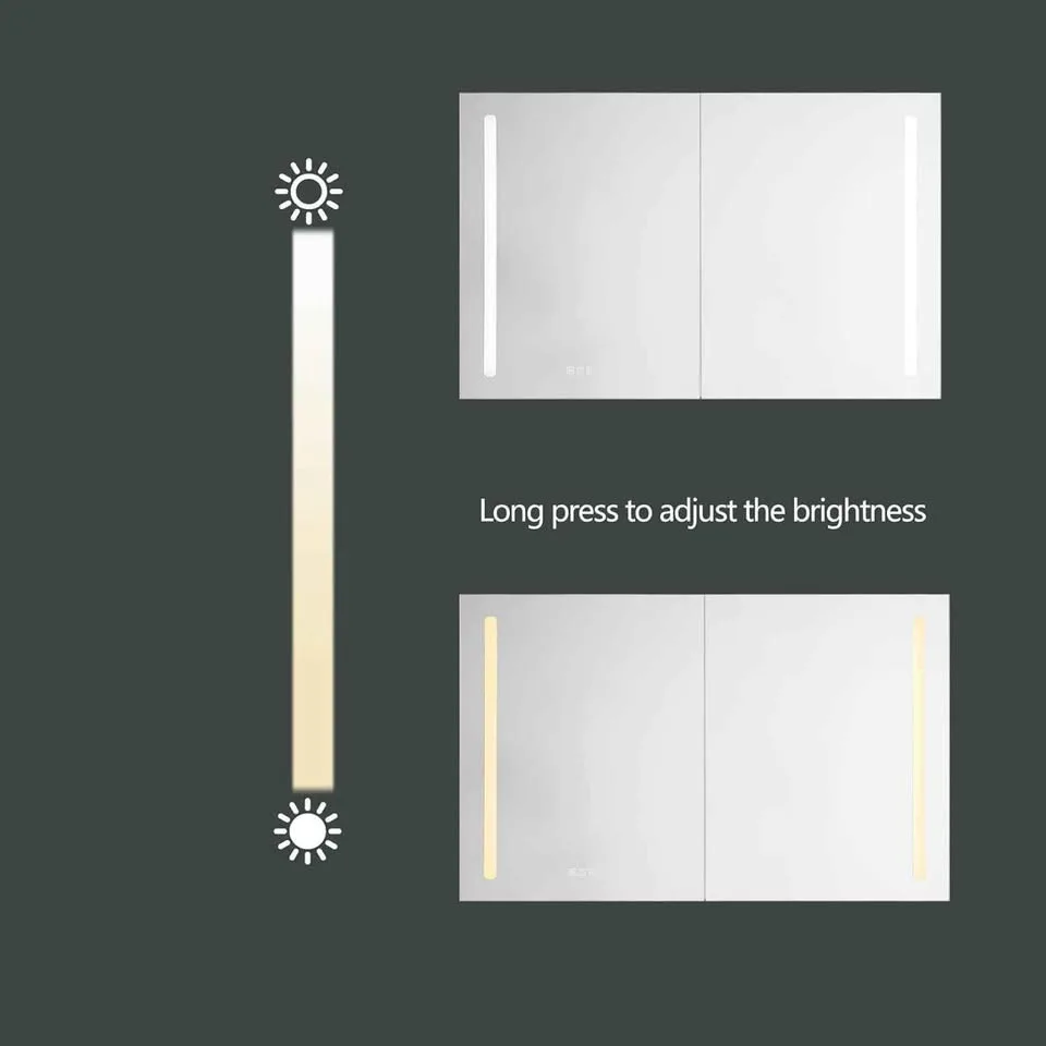 Bathlink 2-Doors LED Lighted Mirror Medicine Cabinet image indicator(5)