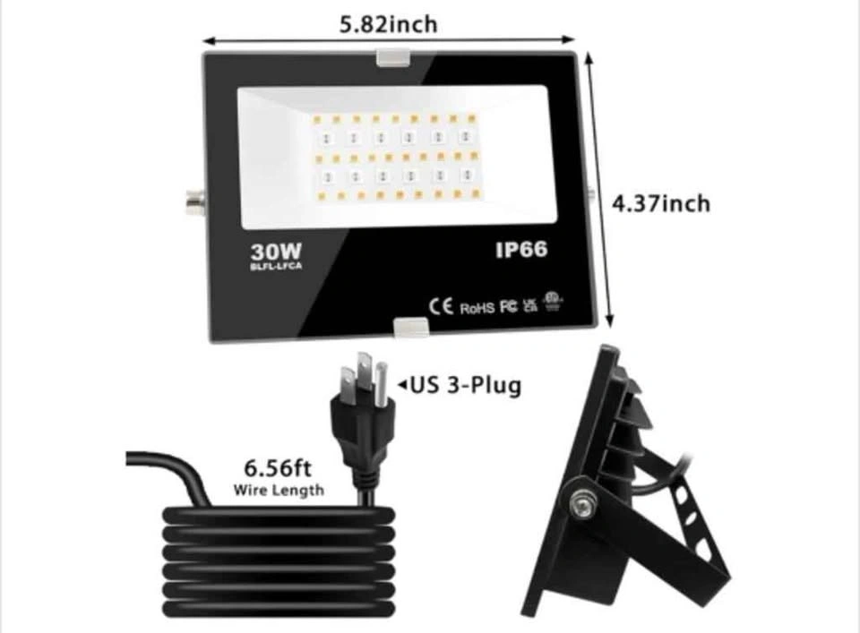 30W LED Flood Light Outdoor (300W Equivalent) - photo 2