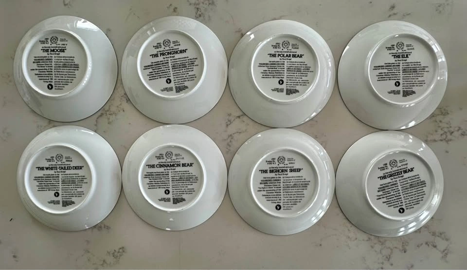 Set of 8 Wild and Free Canada's Big Game Collector Plates by Pau - photo 2