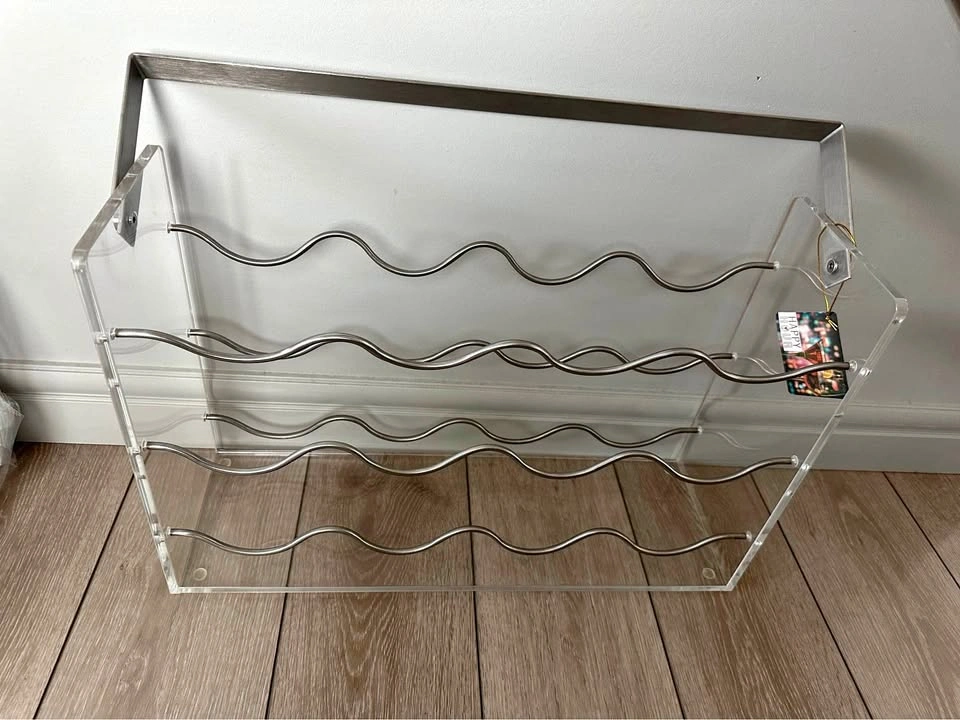 Bread + Butter Acrylic and Metal 12 bottle Wine Rack with carryi
