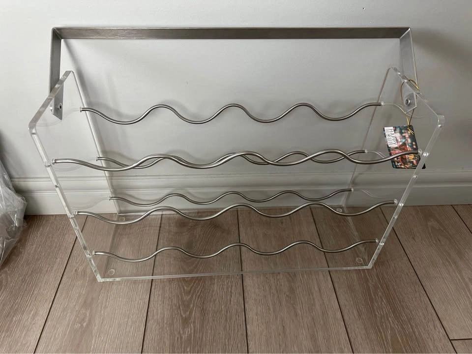 Bread + Butter Acrylic and Metal 12 bottle Wine Rack with carryi - photo 2