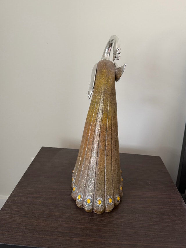 Modern Metallic Peacock Figurine – Gold & Chrome Accent - photo 5