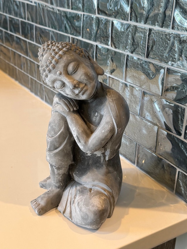 Stone-Grey Resting Buddha - photo 2
