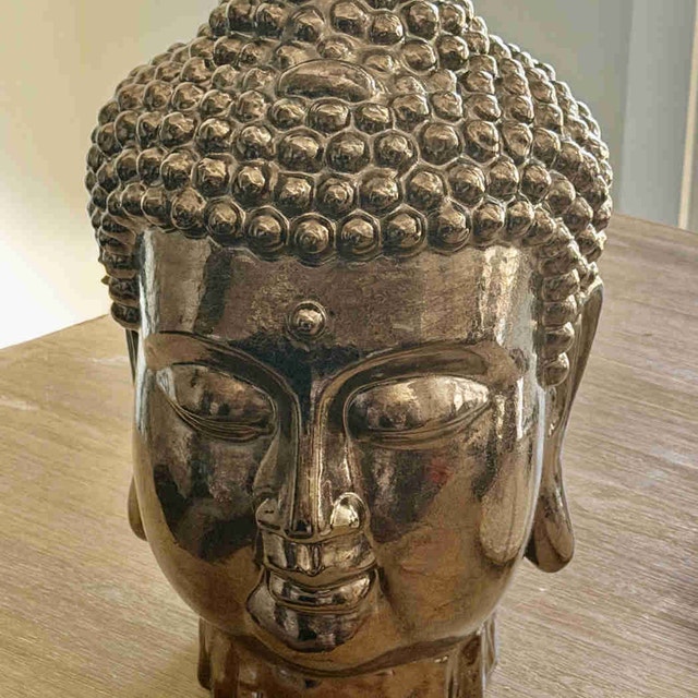 Large reflective Buddha head