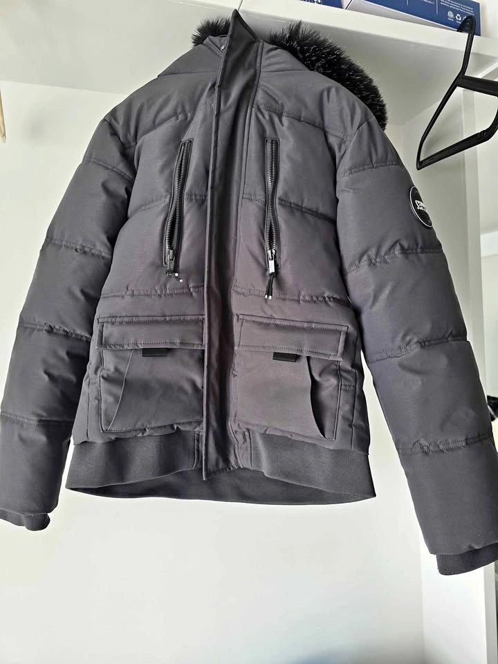 Supply & Demand Dark Grey Puffer Jacket Faux Fur Hood 12-13yrs