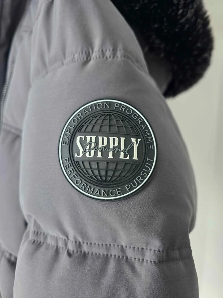 Supply & Demand Dark Grey Puffer Jacket Faux Fur Hood 12-13yrs - photo 3