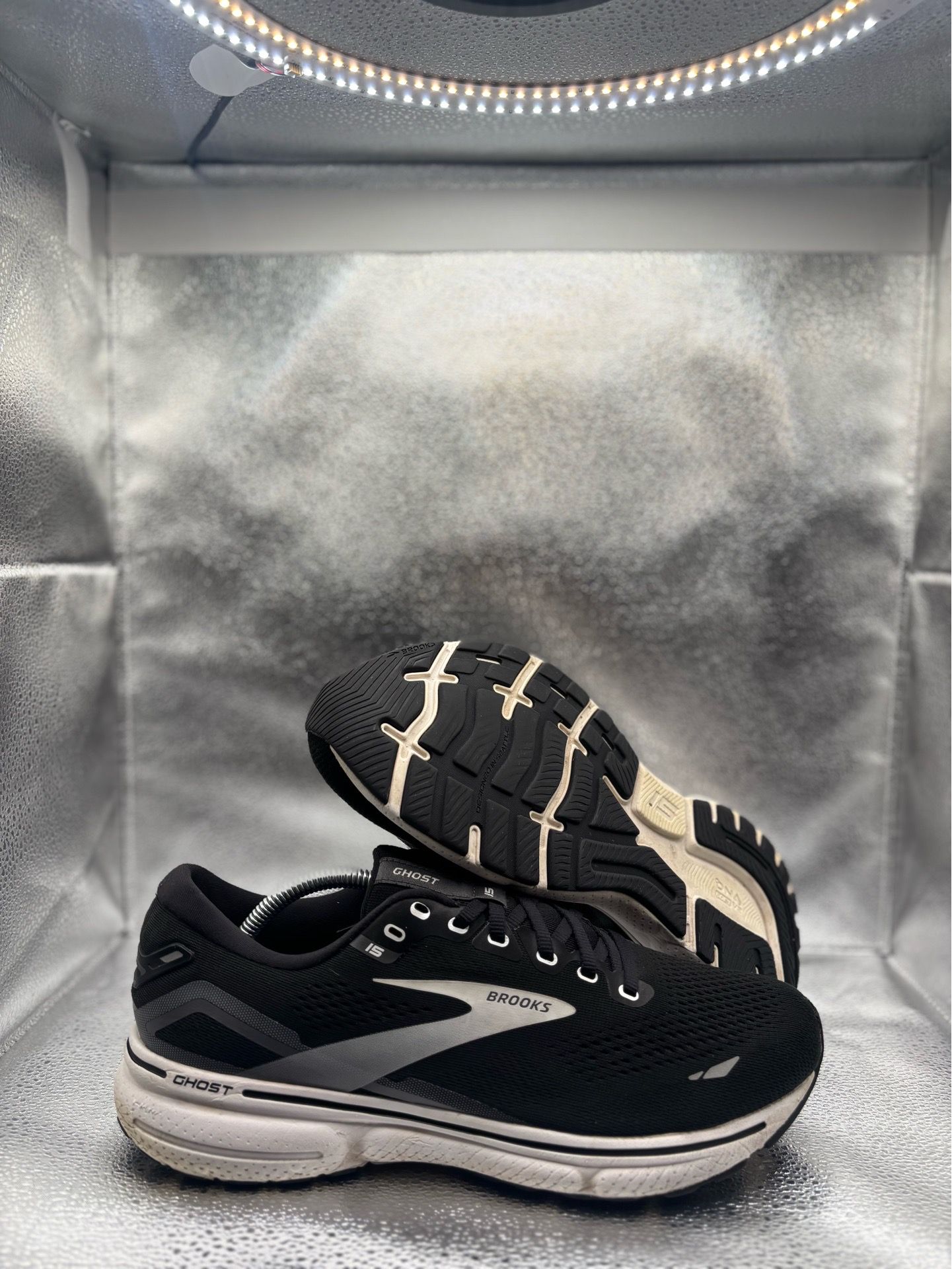 Brooks Ghost 15 Black White Running Shoes