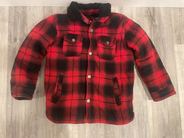 Boys Buffalo Plaid Sherpa Lined Jacket