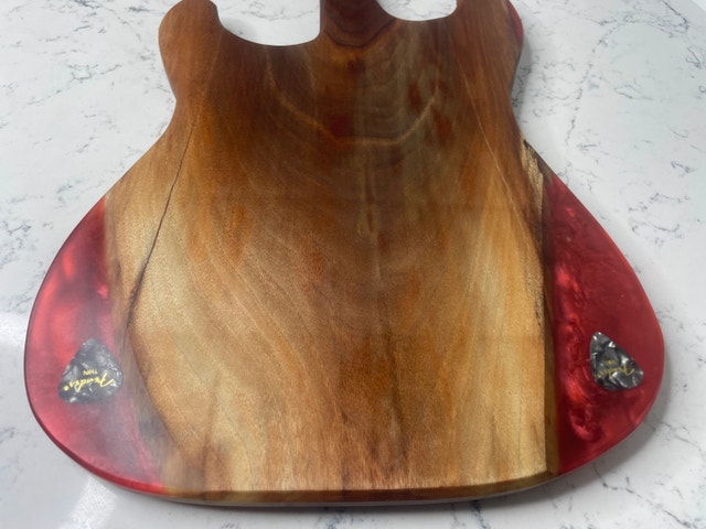 Guitar-erie Board (Fender Strat Charcuterie Board w/ Red Epoxy) - photo 4