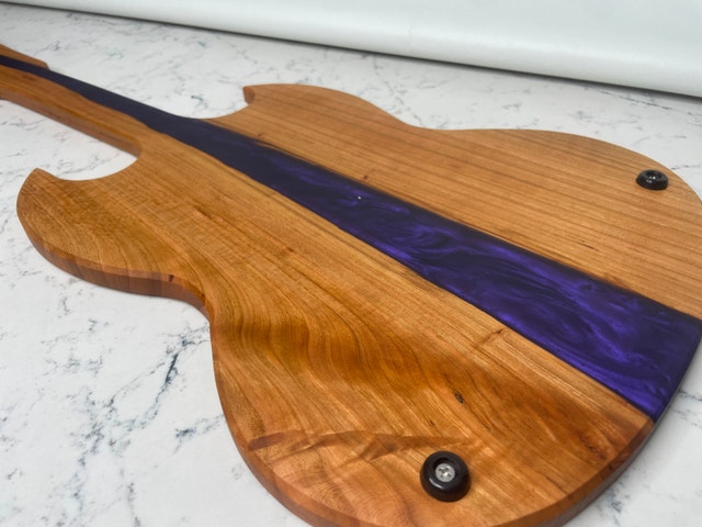 Guitar-Erie Board (Gibson SG Charcuterie Board w/ Purple Epoxy) - photo 3