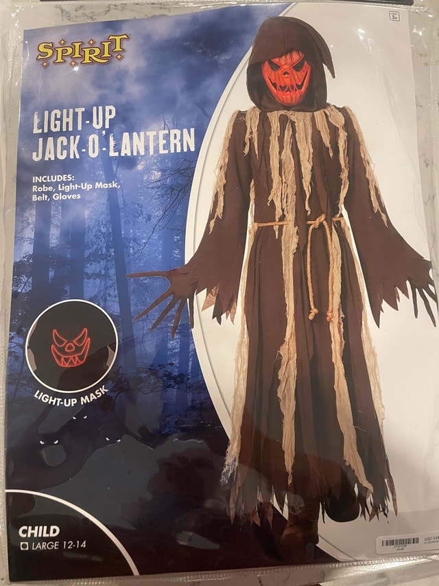 Child's Light Up Jackolantern Halloween Costume