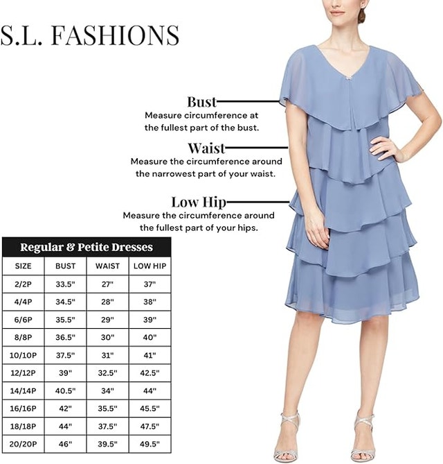NWT SL Fashions Chiffon Cocktail Dress (Sz8) - photo 3