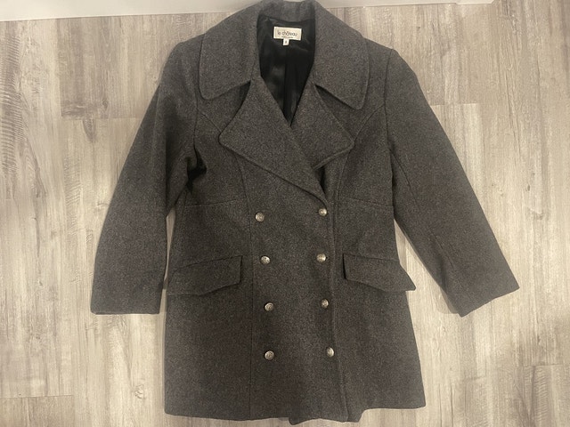 Women's Le Chateau Wool Double-Breasted Pea Coat (Sz Med)