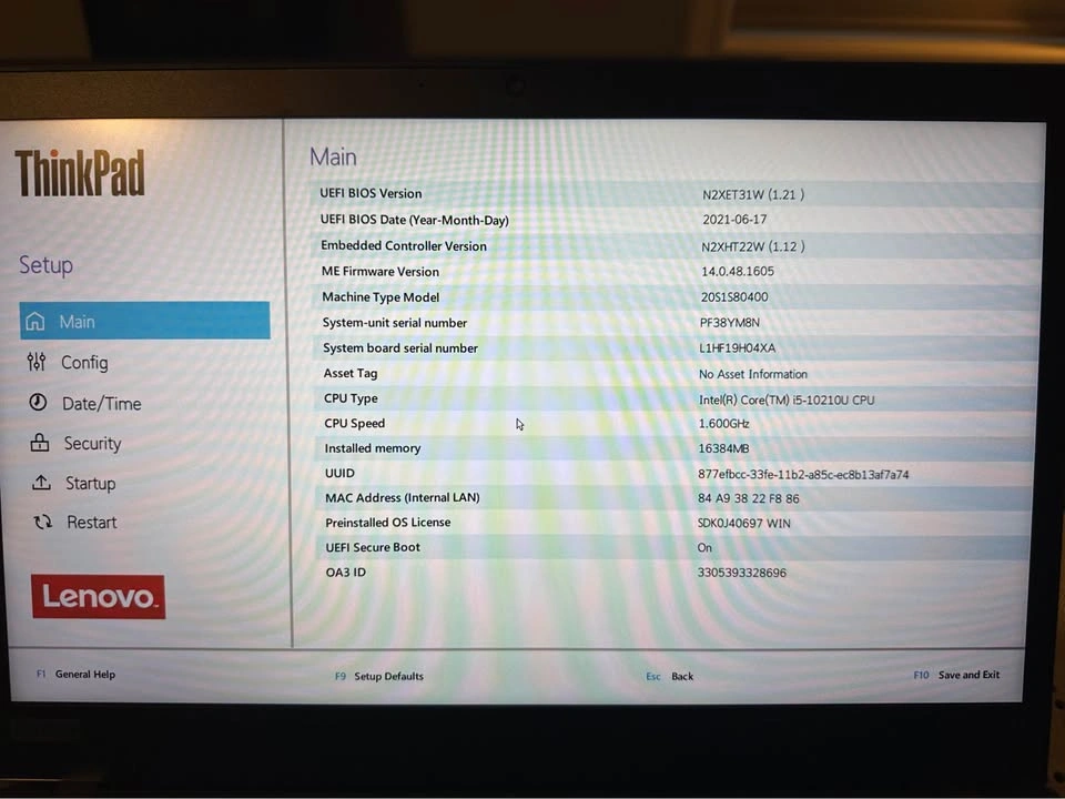 Lenovo ThinkPad T14 Gen 1 Laptop Touch Enabled 16GB RAM 256GB SS - photo 4