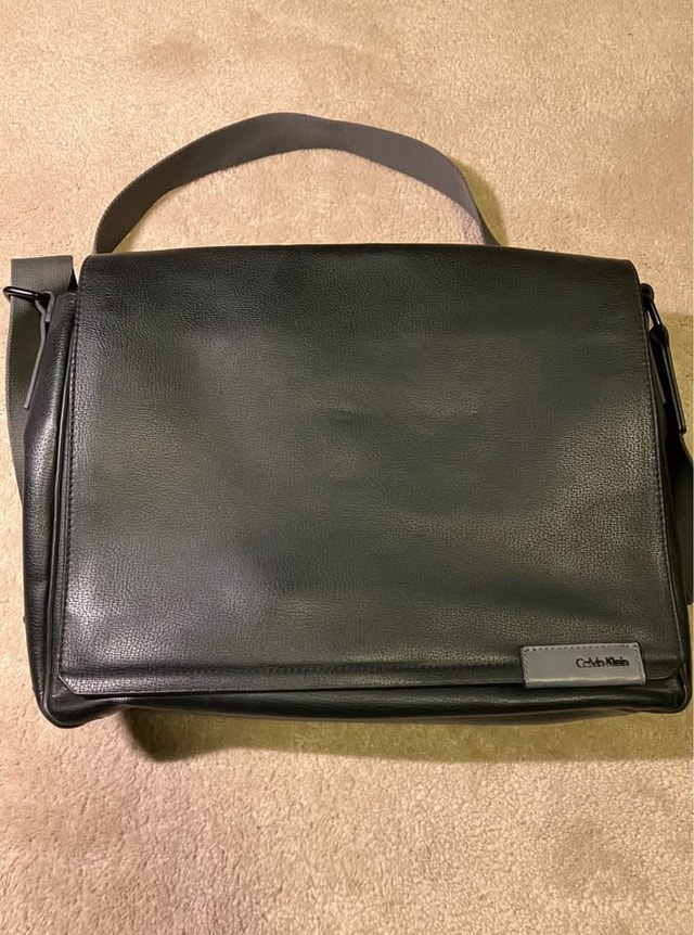 Calvin Klein Leather Messenger Bag - Day/Laptop Bag