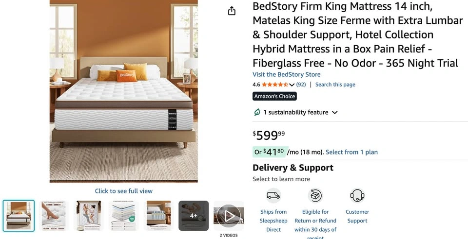 BedStory King 14" Ultra Hybrid Mattress - Brand New Sealed - photo 2