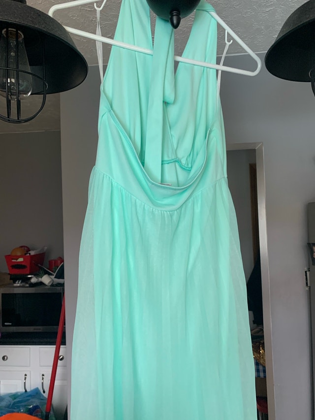 Venus Halter Wrap Dress - Mint Green - Size M - photo 2