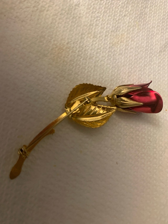 Red Rose Brooch. Antique - photo 2