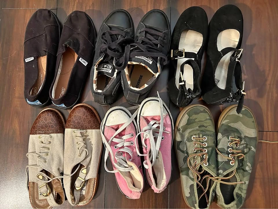 Kids Shoe Lot TOMS Converse Nine West Old Navy