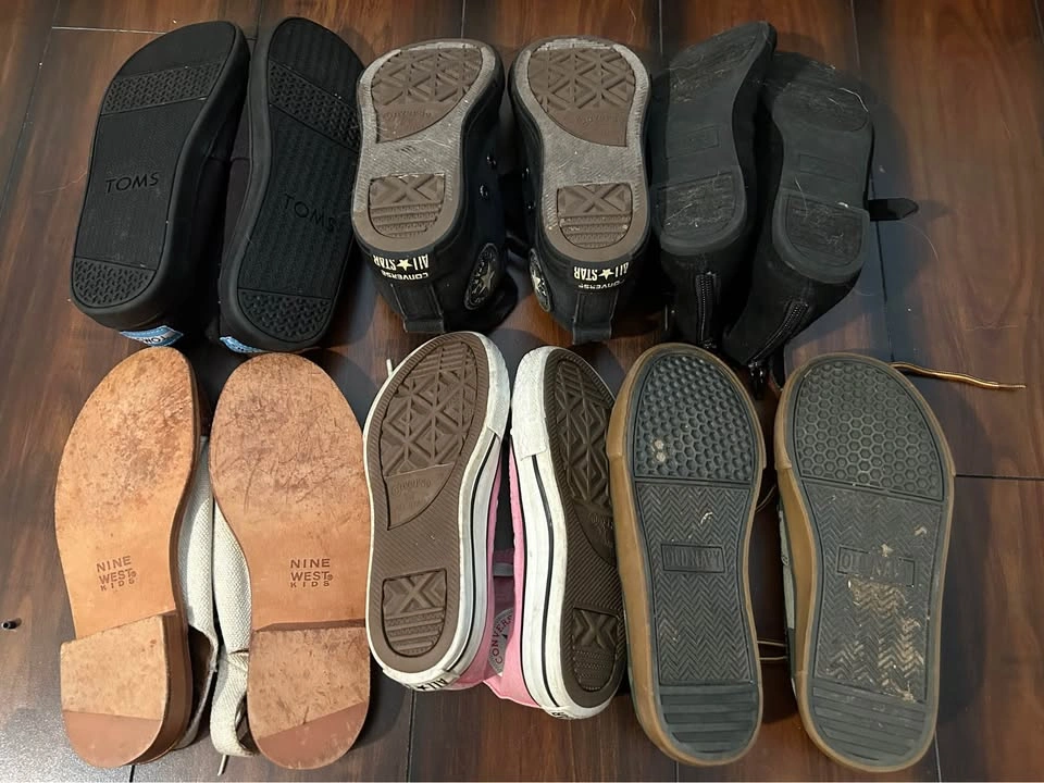 Kids Shoe Lot TOMS Converse Nine West Old Navy - photo 2