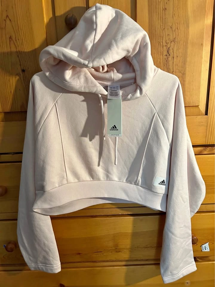 Adidas Women's Cropped Hoodie S-M Pink New with Tags