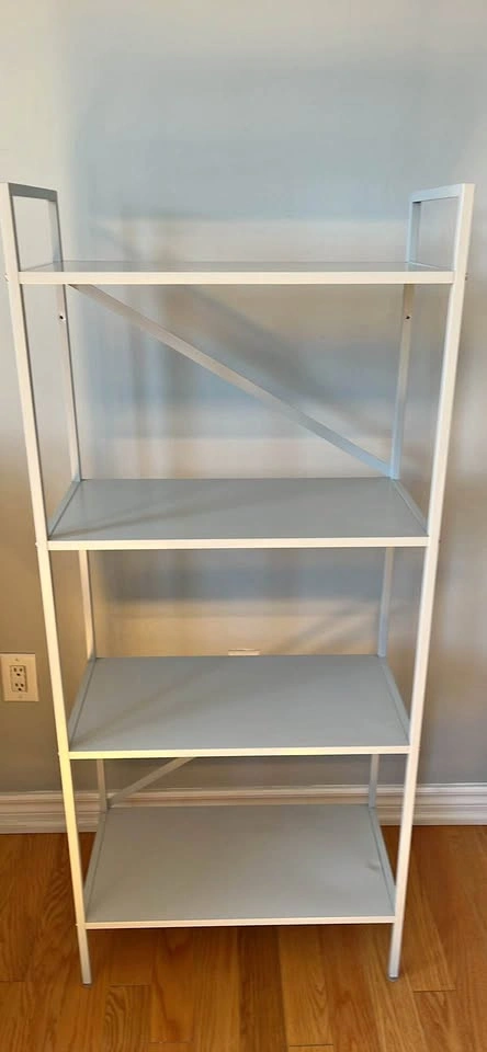 White metal 4-shelf unit