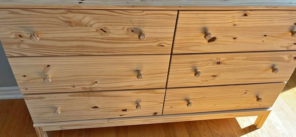 Pine Wood 6-Drawer Dresser