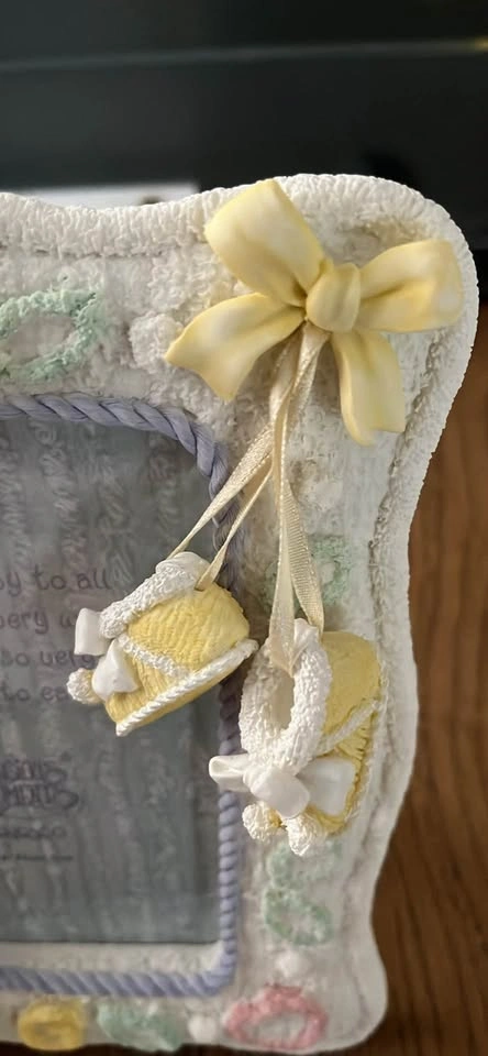 Precious Moments Enesco Baby Photo Frame Pink Bunny Yellow Shoes - photo 2