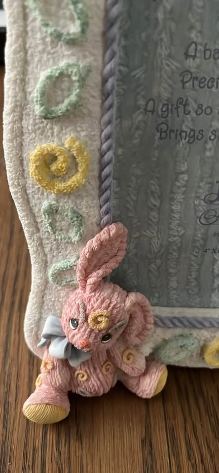Precious Moments Enesco Baby Photo Frame Pink Bunny Yellow Shoes - photo 3