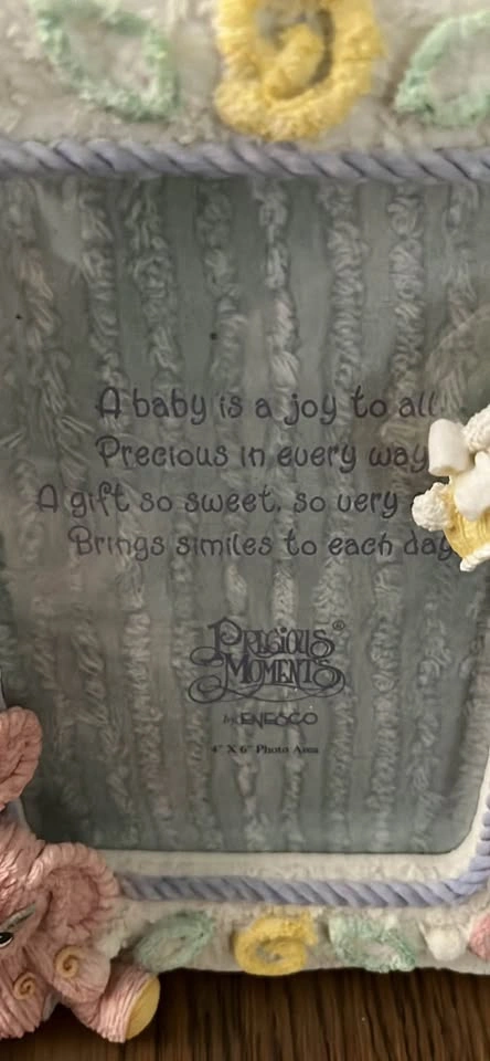 Precious Moments Enesco Baby Photo Frame Pink Bunny Yellow Shoes - photo 4
