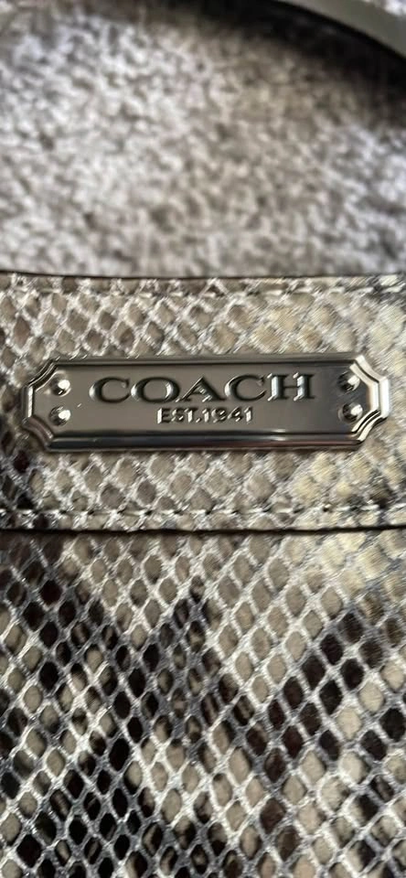 Coach Madison Maggie Hobo Bag - Grey Python Embossed Leather - photo 3