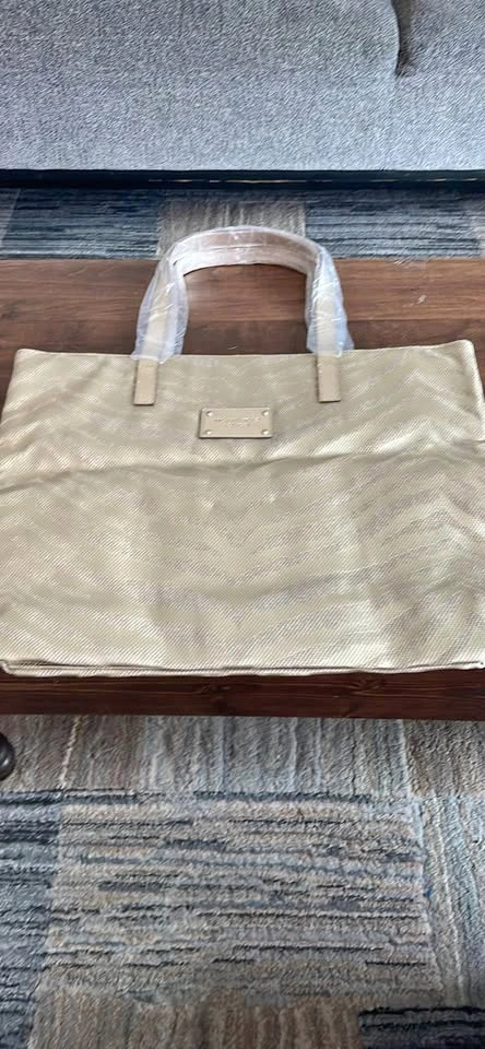 Michael Kors Metallic Gold Zebra Print Tote