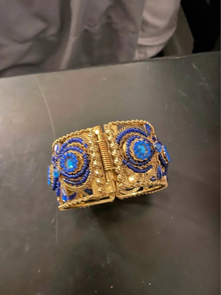 Kirks Folly Royal Blue Crystal Cuff Bracelet