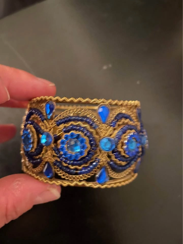 Kirks Folly Royal Blue Crystal Cuff Bracelet - photo 3