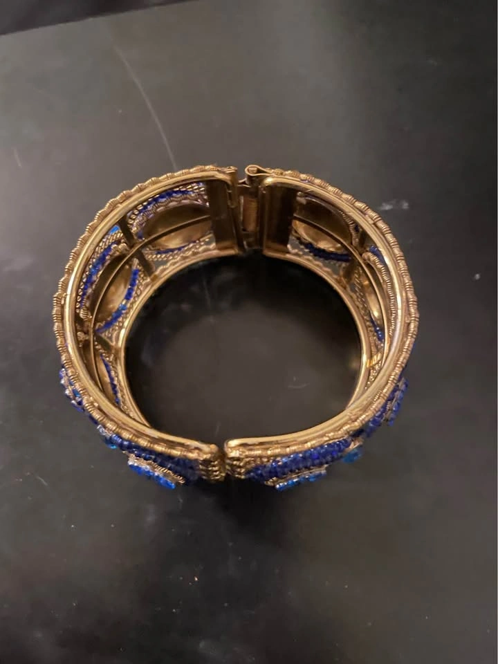 Kirks Folly Royal Blue Crystal Cuff Bracelet - photo 4